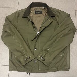 Buck Mason Men's Jacket Olive Green Corduroy Collar Medium $398